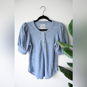 Chaser Button Front Top Blue